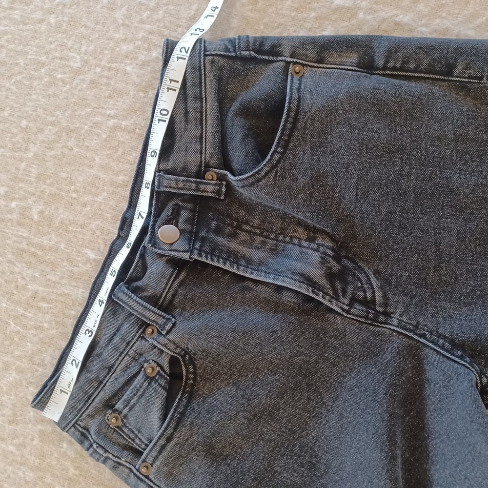 Miou Muse Black Stretch Denim‎ Cropped Rolled Hem Straight Leg Jeans Small - Picture 10 of 10